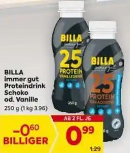 Billa BILLA immer gut Proteindrink Schoko od. Vanille Angebot