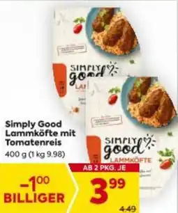 Billa Simply Good Lammköfte mit Tomatenreis Angebot