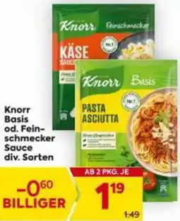 Billa Basis od. Fein- schmecker Sauce div. Sorten Angebot