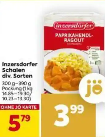 Billa Inzersdorfer Schalen div. Sorten Angebot