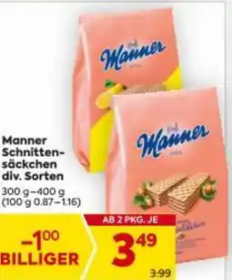 Billa Manner Schnitten- säckchen div. Sorten Angebot