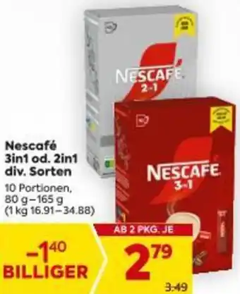 Billa 3in1 od. 2in1 div. Sorten Angebot