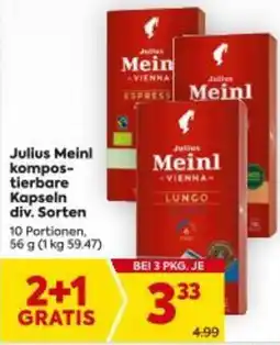 Billa Julius Meinl kompos- tierbare Kapseln div. Sorten Angebot