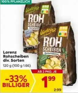 Billa Lorenz Rohscheiben div. Sorten Angebot