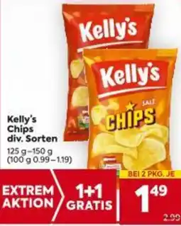 Billa Kelly's Chips div. Sorten Angebot