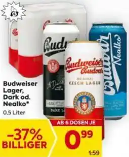 Billa Budweiser Lager, Dark od. Nealko Angebot