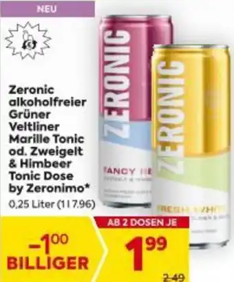Billa Zeronic alkoholfreier Grüner Veltliner Marille Tonic od. Angebot