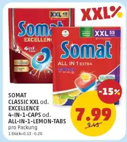 PENNY SOMAT CLASSIC XXL od. EXCELLENCE 4-IN-1-CAPS od. ALL-IN-1-LEMON-TABS Angebot