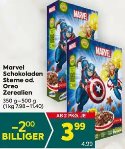 Billa Schokoladen Sterne od. Oreo Zerealien Angebot