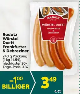 Billa Würstel Duett Frankfurter & Debreziner Angebot