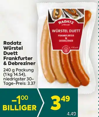 Billa Würstel Duett Frankfurter & Debreziner Angebot