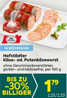 Billa Käse- od. Putenkäsewurst Angebot