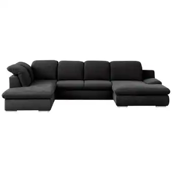 Möbelix Wohnlandschaft Isona Schwarz Chenille Angebot