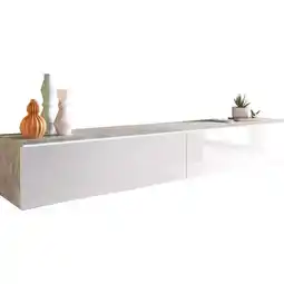 Möbelix TV-Lowboard B: 180 cm Beton Optik/Weiß Hochglanz Angebot