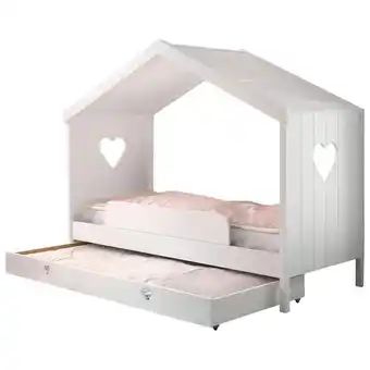 Möbelix Hausbett Amori 90x200cm Kiefer Weiß, Lade+rollrost+sicherung Angebot