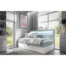 Möbelix Polsterbett Mit Bettkasten 90x200 Cm Weiß / Hellblau Angebot