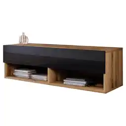 Möbelix TV-Lowboard B: 100 cm Eiche Wotan/Schwarz Hochglanz Angebot