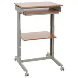 Möbelix Schreibtisch B 50cm H 72-108cm Workstation, Grau/buche Dekor Angebot