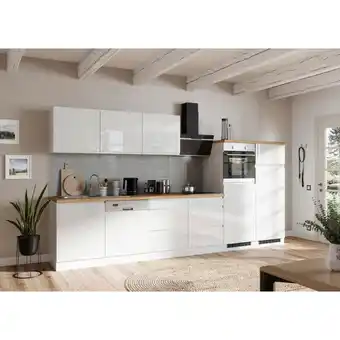 Möbelix Küchenzeile Monza Mit Geräten B: 360 Cm Weiß/eiche Dekor Angebot