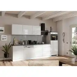 Möbelix Küchenzeile Monza Mit Geräten B: 300 Cm Weiß/grau + Spüle Angebot