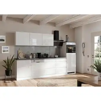 Möbelix Küchenzeile Monza Mit Geräten B: 300 Cm Weiß/grau + Spüle Angebot