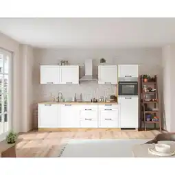 Möbelix Küchenzeile Meran Mit Geräten B: 300 Cm Weiß/eiche Dekor Angebot