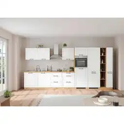 Möbelix Küchenzeile Meran Mit Geräten B: 420 Cm Weiß/eiche Dekor Angebot