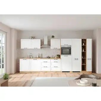 Möbelix Küchenzeile Meran Mit Geräten B: 420 Cm Weiß/eiche Dekor Angebot