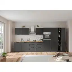 Möbelix Küchenzeile Meran Mit Geräten B: 420 Cm Grau/eiche Dekor Angebot
