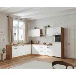 Möbelix Einbauküche Eckküche Möbelix Meran Mit Geräten 240x300 Cm Weiß/eiche Dekor Angebot