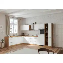 Möbelix Einbauküche Eckküche Möbelix Meran Mit Geräten 240x360 Cm Weiß/eiche Dekor Angebot
