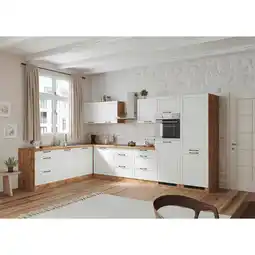 Möbelix Einbauküche Eckküche Möbelix Meran Mit Geräten 240x360 Cm Weiß/eiche Dekor Angebot