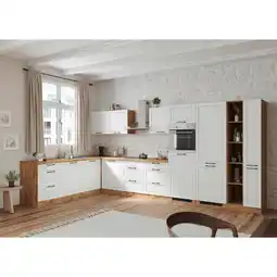 Möbelix Einbauküche Eckküche Möbelix Meran Mit Geräten 240x420 Cm Weiß/eiche Dekor Angebot
