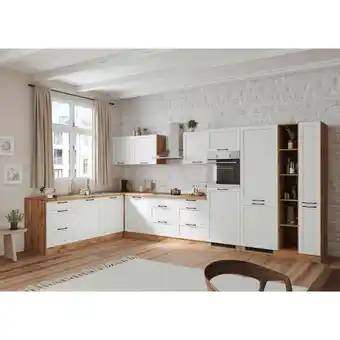 Möbelix Einbauküche Eckküche Möbelix Meran Mit Geräten 240x420 Cm Weiß/eiche Dekor Angebot