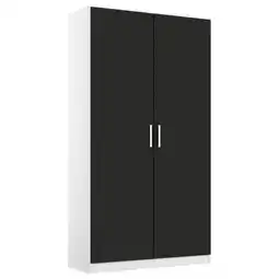 Möbelix Drehtürenschrank 91 cm Berlin Weiß/Grau Angebot
