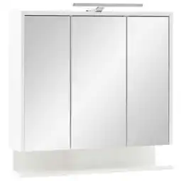Möbelix Spiegelschrank Flag mit Led 3 Türen, Weiß Angebot