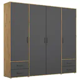 Möbelix Drehtürenschrank Voyager Eiche Artisan,grau B: 187 cm Angebot