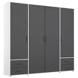 Möbelix Drehtürenschrank Voyager Weiß,grau B: 187 cm Angebot