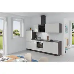 Möbelix Küchenzeile Win M. Geräte 280 Cm Weiß / Eiche Grau Angebot