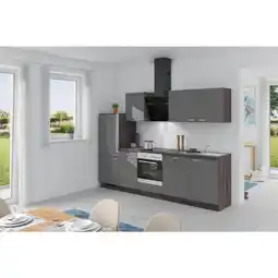 Möbelix Küchenzeile Win M. Geräte 280 Cm Anthrazit / Eiche Grau Angebot