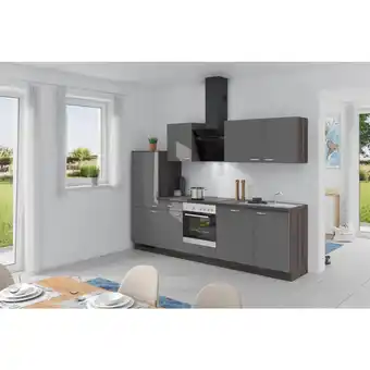 Möbelix Küchenzeile Win M. Geräte 280 Cm Anthrazit / Eiche Grau Angebot