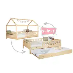 Möbelix Bodenbett 120/200 cm Naturfar. inkl. Matratzen und Zusatzbett Angebot