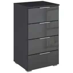 Möbelix Nachkästchen Grau Metallic Dekor H: 81 cm Mars 4l-Glas Angebot
