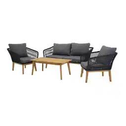 Möbelix Loungegarnitur 4-Tlg Chania Holz/Metall/Textil mit Kissen Angebot