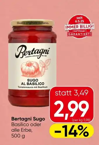 Spar Bertagni Sugo Basilico oder alle Erbe Angebot