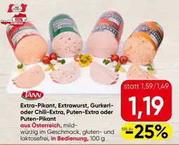 Spar Extra-pikant, extrawurst, gurkerl- oder chili-extra, puten-extra oder puten-pikant Angebot