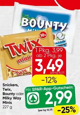 Spar Snickers, Twix, Bounty oder Milky Way Minis Angebot