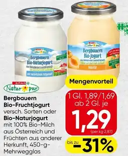 Spar Bergbauern Bio-Naturjoghurt Angebot