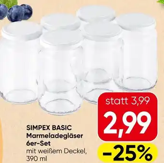 Spar Simpex basic marmeladegläser Angebot