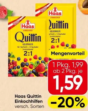 Spar Haas Quittin Einkochhilfen Angebot